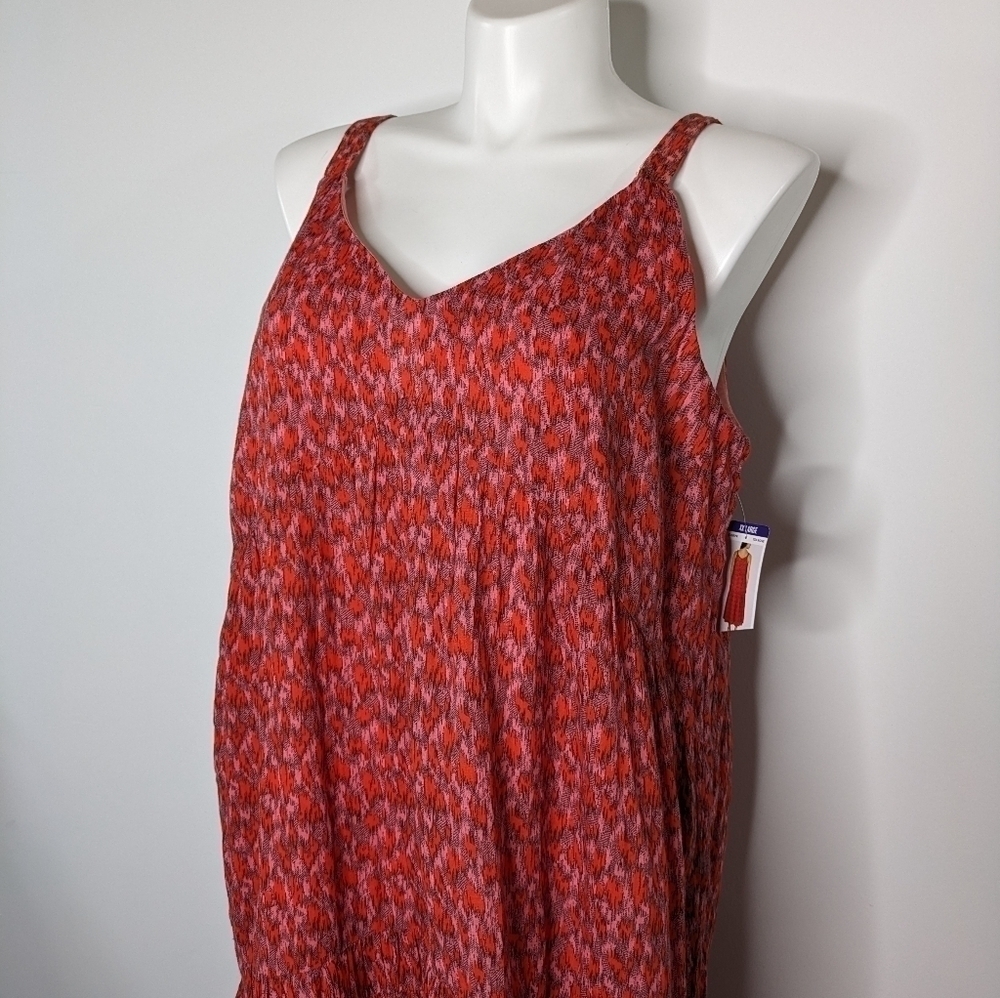 NWT Joie red pink sleeveless v neck maxi summer dress XXL - Picture 3 of 8
